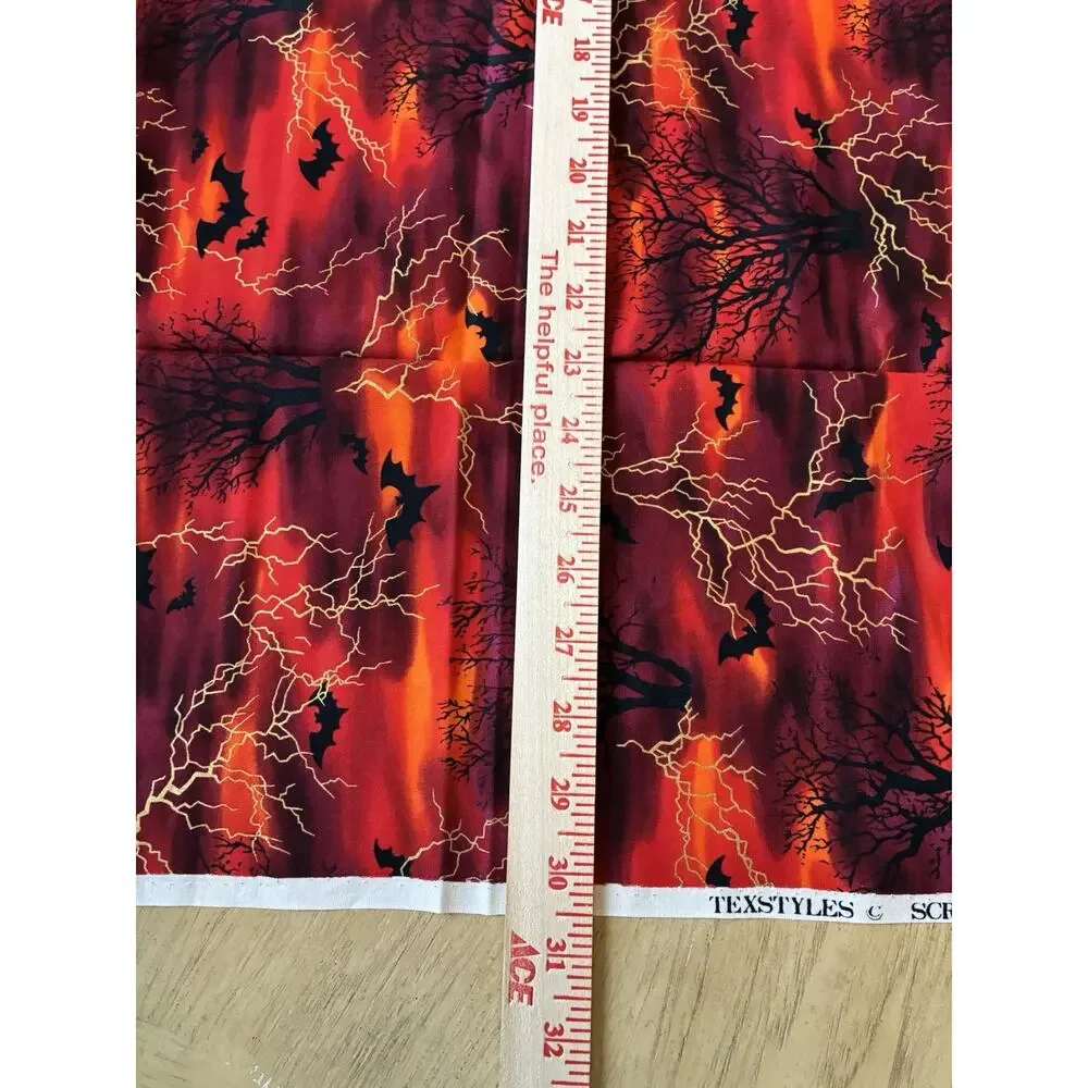 Lot 12 Halloween Cotton Fabric Destash Prints Cats Bats Ghosts Snoopy 42”x10”